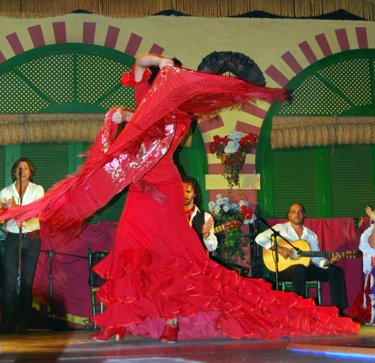 to dance, flamenco, spain, dance, dress, red, teatro, shawl, flamenco, flamenco, flamenco, flamenco, flamenco